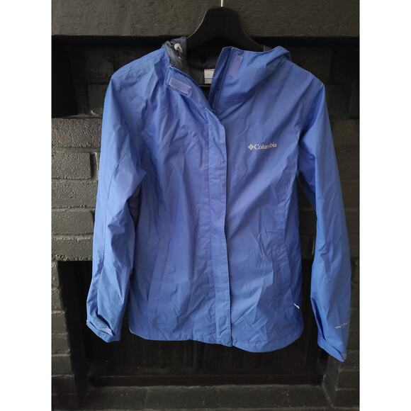 columbia Omni-tech Purple Wind/ Rain jacket with hood size small - Picture 1 of 7